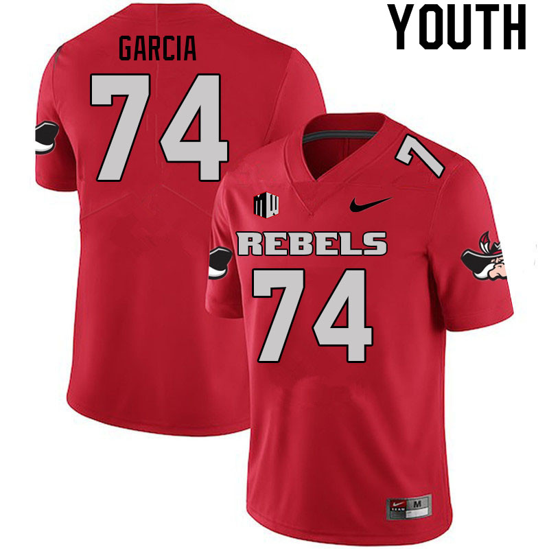 Youth #74 Julio Garcia UNLV Rebels College Football Jerseys Sale-Scarlet - Click Image to Close